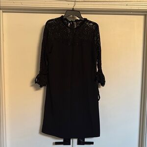 Worthington Black Sheath Dress Mock Neck 3/4 Cuffed Sleeves